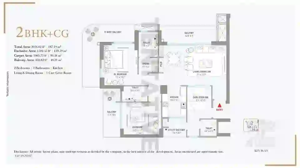 2 BHK Floor Plan